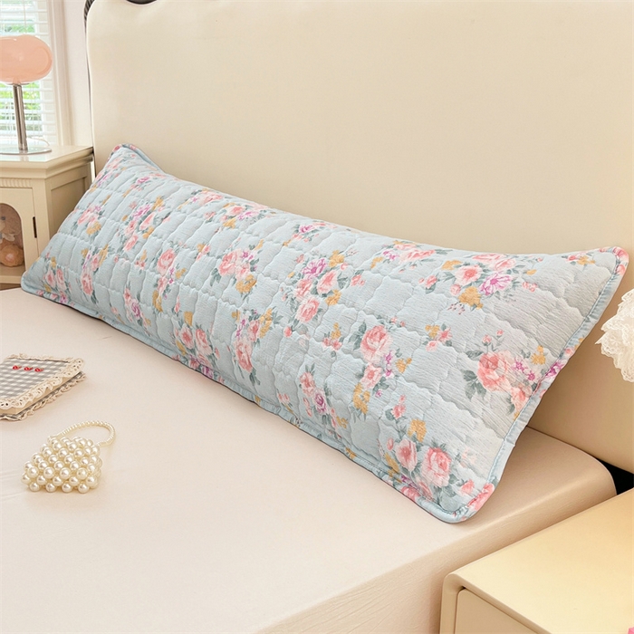 91家纺网 家纺一手货源 找家纺 梦舒羽 2025新款云感双层纱夹棉双人枕套情侣1.5m枕芯套1.8床加厚枕头套 繁花入梦