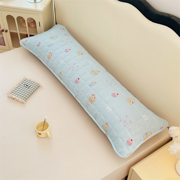 91家纺网 家纺一手货源 找家纺 梦舒羽 2025新款云感双层纱夹棉双人枕套情侣1.5m枕芯套1.8床加厚枕头套 甜心小狗