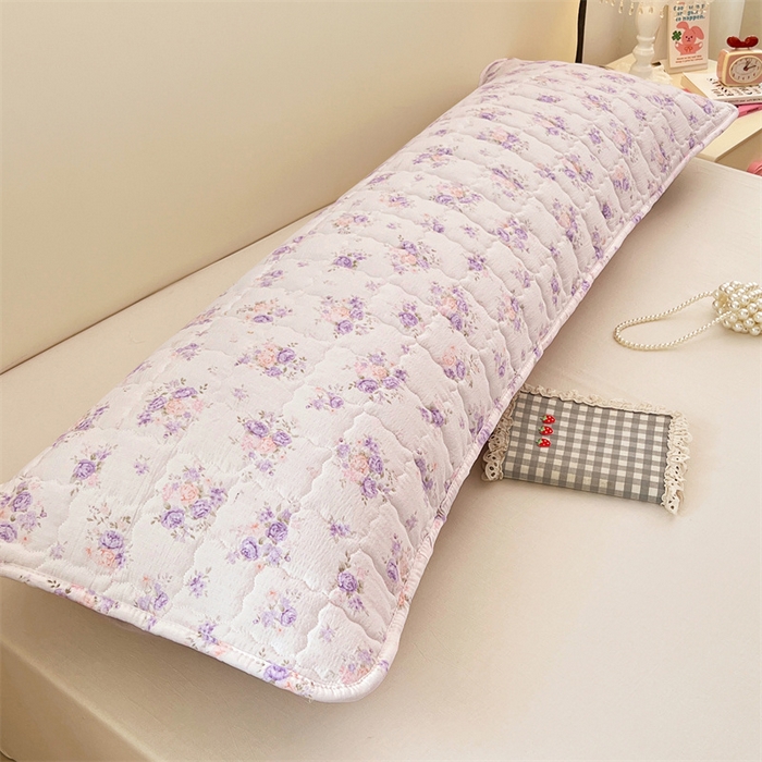 91家纺网 家纺一手货源 找家纺 梦舒羽 2025新款云感双层纱夹棉双人枕套情侣1.5m枕芯套1.8床加厚枕头套 紫薇花园