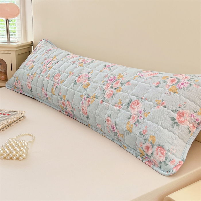 91家纺网 家纺一手货源 找家纺 梦舒羽 2025新款云感双层纱夹棉双人枕套情侣1.5m枕芯套1.8床加厚枕头套 繁花入梦