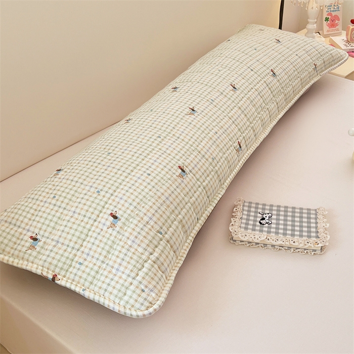 91家纺网 家纺一手货源 找家纺 梦舒羽 2025新款云感双层纱夹棉双人枕套情侣1.5m枕芯套1.8床加厚枕头套 快乐逐梦