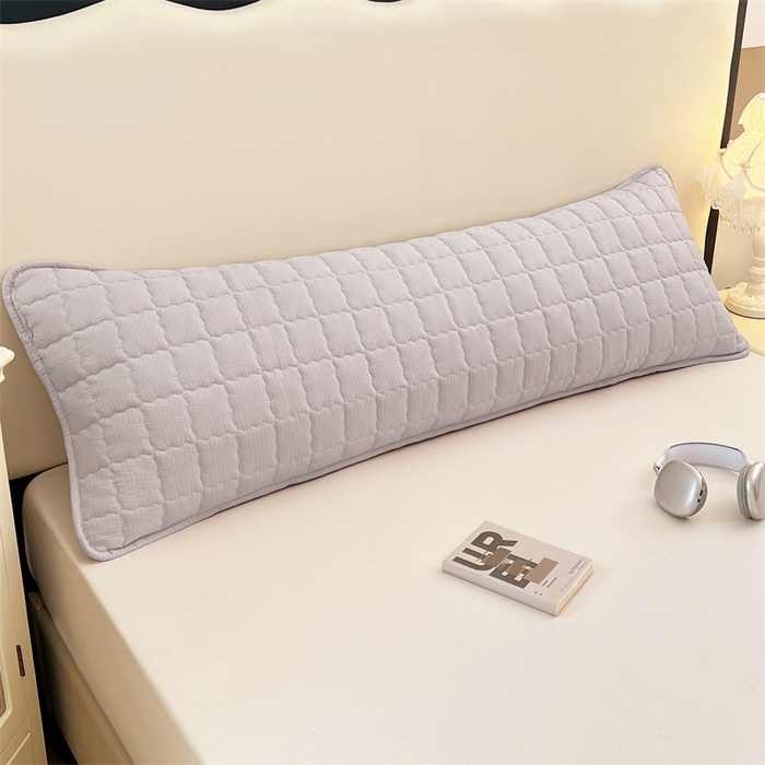 91家纺网 家纺一手货源 找家纺 梦舒羽 2025新款云感双层纱夹棉双人枕套情侣1.5m枕芯套1.8床加厚枕头套 梦境灰