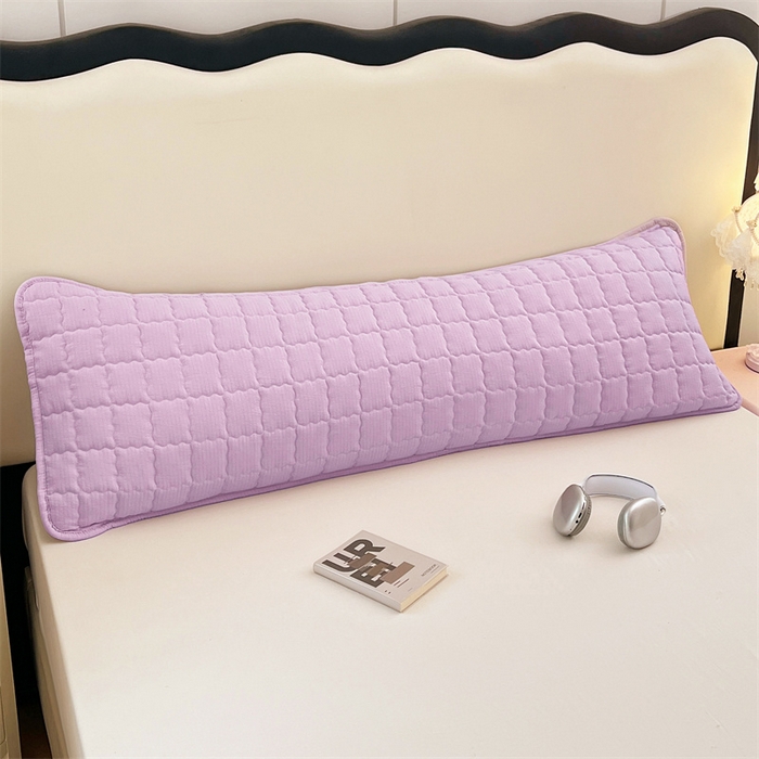 91家纺网 家纺一手货源 找家纺 梦舒羽 2025新款云感双层纱夹棉双人枕套情侣1.5m枕芯套1.8床加厚枕头套 暮山紫