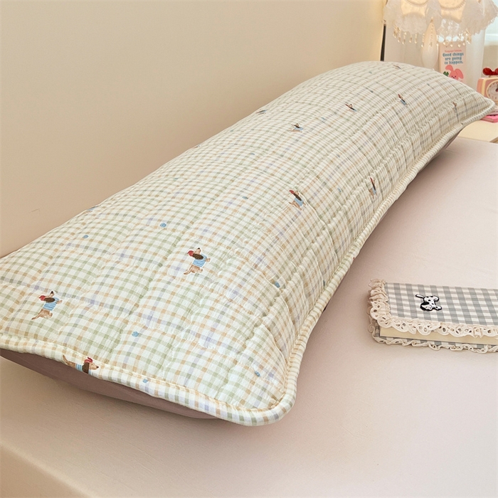 91家纺网 家纺一手货源 找家纺 梦舒羽 2025新款云感双层纱夹棉双人枕套情侣1.5m枕芯套1.8床加厚枕头套 快乐逐梦