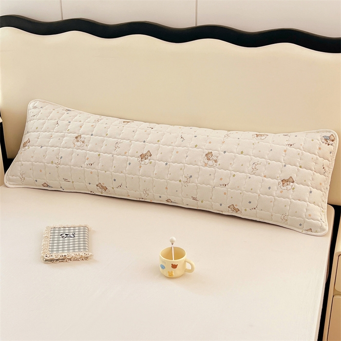 梦舒羽 2025新款云感双层纱夹棉双人枕套情侣1.5m枕芯套1.8床加厚枕头套 假日小熊