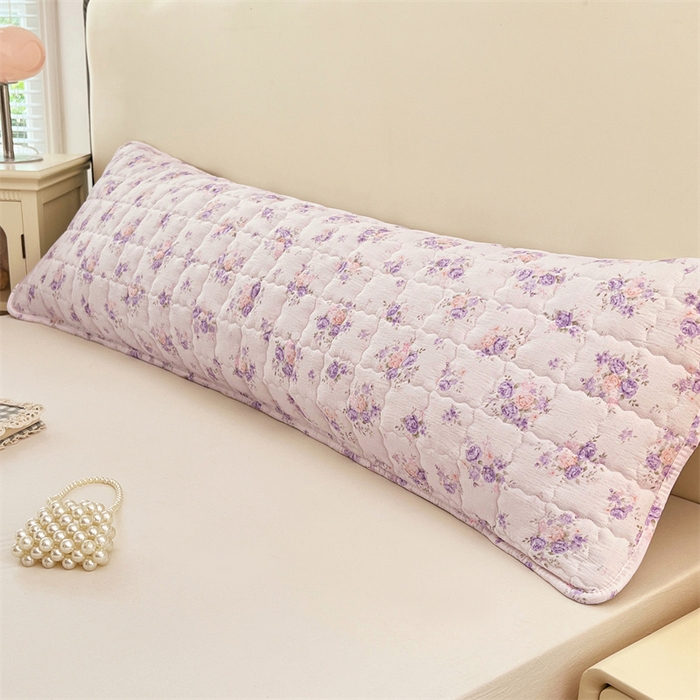 91家纺网 家纺一手货源 找家纺 梦舒羽 2025新款云感双层纱夹棉双人枕套情侣1.5m枕芯套1.8床加厚枕头套 紫薇花园