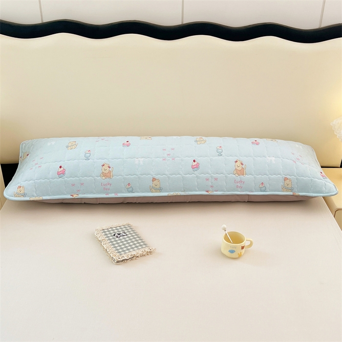 91家纺网 家纺一手货源 找家纺 梦舒羽 2025新款云感双层纱夹棉双人枕套情侣1.5m枕芯套1.8床加厚枕头套 甜心小狗