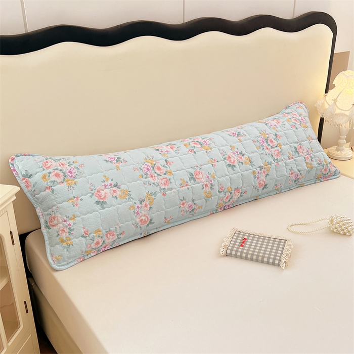 91家纺网 家纺一手货源 找家纺 梦舒羽 2025新款云感双层纱夹棉双人枕套情侣1.5m枕芯套1.8床加厚枕头套 繁花入梦