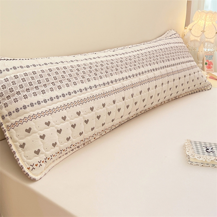 梦舒羽 2025新款云感双层纱夹棉双人枕套情侣1.5m枕芯套1.8床加厚枕头套 遇见浪漫