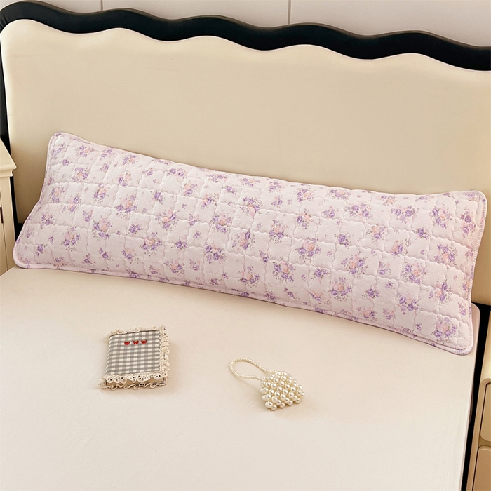 91家纺网 家纺一手货源 找家纺 梦舒羽 2025新款云感双层纱夹棉双人枕套情侣1.5m枕芯套1.8床加厚枕头套 紫薇花园