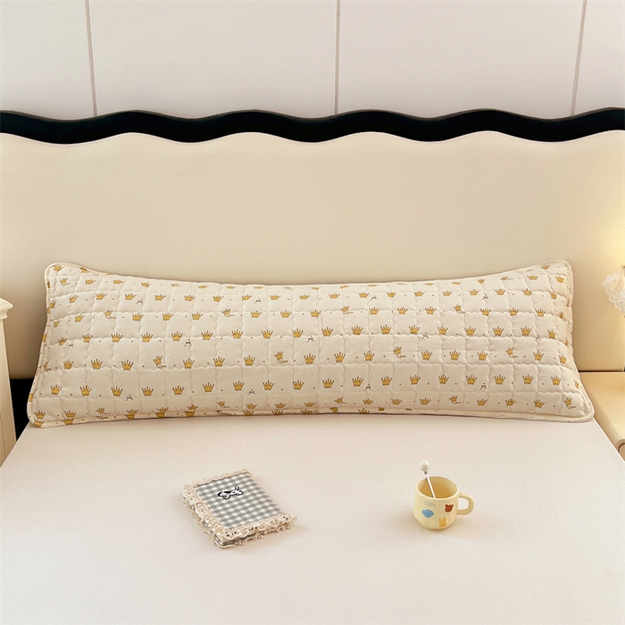 91家纺网 家纺一手货源 找家纺 梦舒羽 2025新款云感双层纱夹棉双人枕套情侣1.5m枕芯套1.8床加厚枕头套 小皇冠