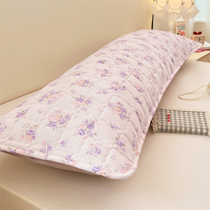 91家纺网 家纺一手货源 找家纺 梦舒羽 2025新款云感双层纱夹棉双人枕套情侣1.5m枕芯套1.8床加厚枕头套 紫薇花园