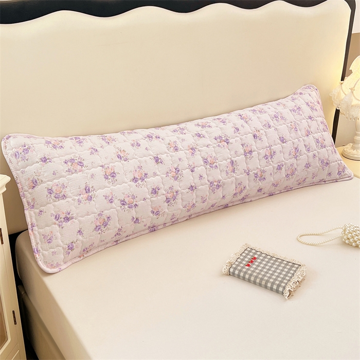 91家纺网 家纺一手货源 找家纺 梦舒羽 2025新款云感双层纱夹棉双人枕套情侣1.5m枕芯套1.8床加厚枕头套 紫薇花园