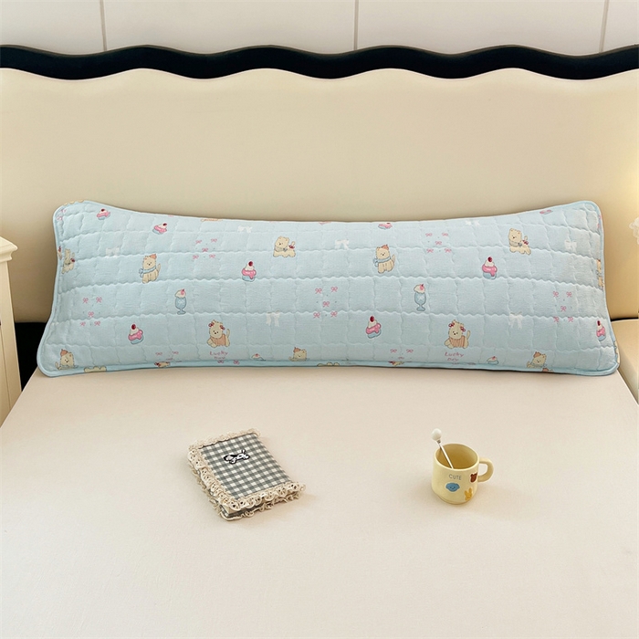 91家纺网 家纺一手货源 找家纺 梦舒羽 2025新款云感双层纱夹棉双人枕套情侣1.5m枕芯套1.8床加厚枕头套 甜心小狗