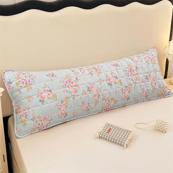 91家纺网 家纺一手货源 找家纺 梦舒羽 2025新款云感双层纱夹棉双人枕套情侣1.5m枕芯套1.8床加厚枕头套 繁花入梦