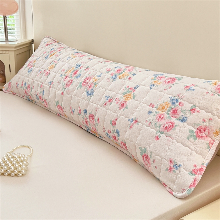 91家纺网 家纺一手货源 找家纺 梦舒羽 2025新款云感双层纱夹棉双人枕套情侣1.5m枕芯套1.8床加厚枕头套 朝花夕拾