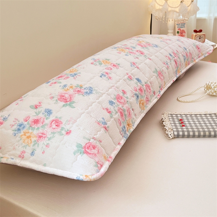 91家纺网 家纺一手货源 找家纺 梦舒羽 2025新款云感双层纱夹棉双人枕套情侣1.5m枕芯套1.8床加厚枕头套 朝花夕拾