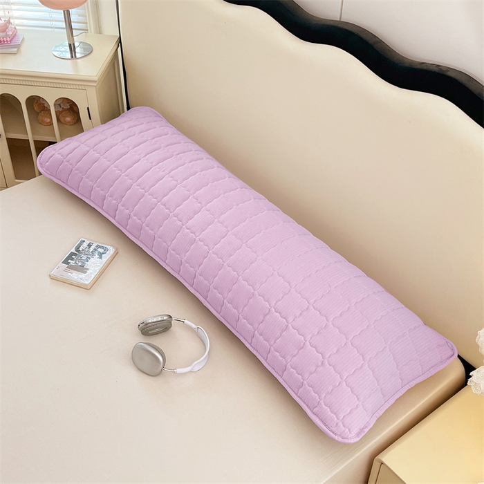 91家纺网 家纺一手货源 找家纺 梦舒羽 2025新款云感双层纱夹棉双人枕套情侣1.5m枕芯套1.8床加厚枕头套 暮山紫