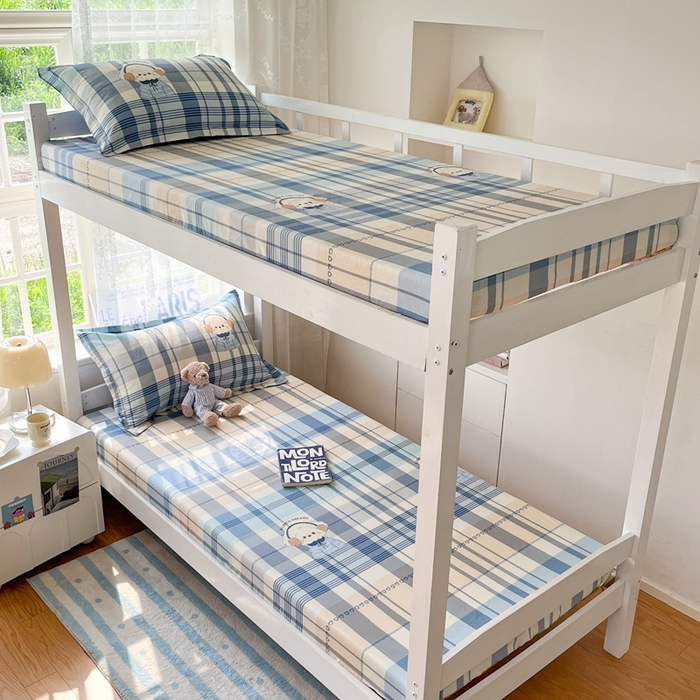 91家纺网 家纺一手货源 找家纺 莱通家纺 2025春夏新款12868纯棉印花学生单床笠 床笠单件（商家提供买家秀） 波比狗