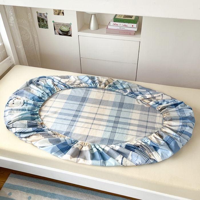 91家纺网 家纺一手货源 找家纺 莱通家纺 2025春夏新款12868纯棉印花学生单床笠 床笠单件（商家提供买家秀） 波比狗