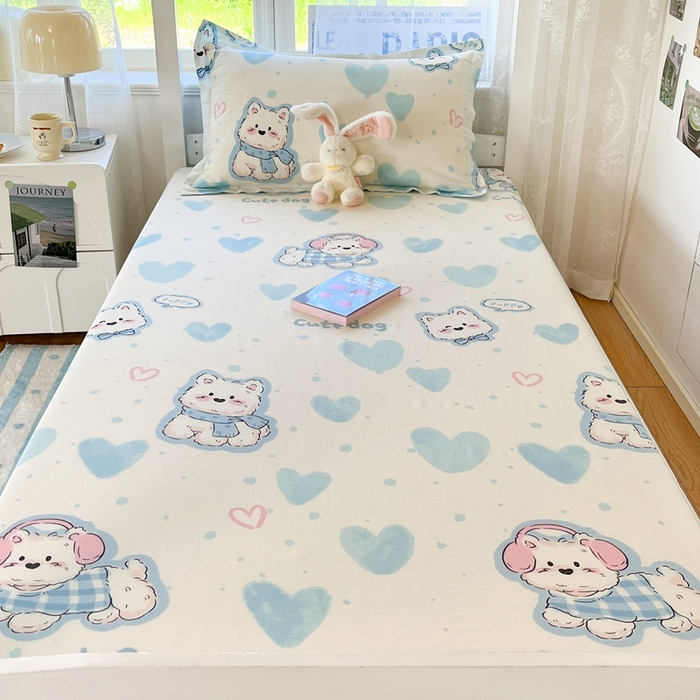 91家纺网 家纺一手货源 找家纺 莱通家纺 2025春夏新款12868纯棉印花学生单床笠 床笠单件（商家提供买家秀） 达乐宝贝