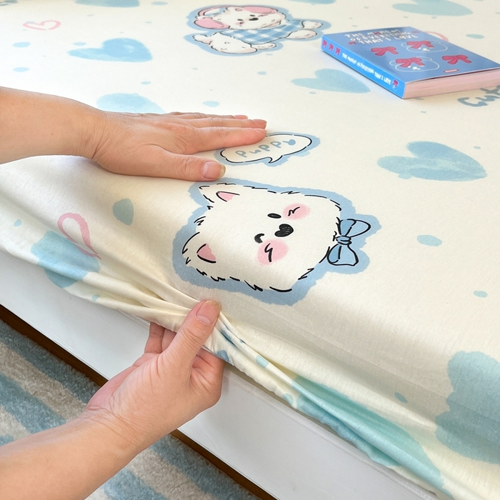 91家纺网 家纺一手货源 找家纺 莱通家纺 2025春夏新款12868纯棉印花学生单床笠 床笠单件（商家提供买家秀） 达乐宝贝