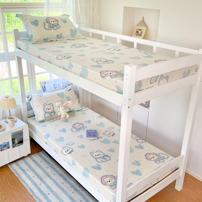 91家纺网 家纺一手货源 找家纺 莱通家纺 2025春夏新款12868纯棉印花学生单床笠 床笠单件（商家提供买家秀） 达乐宝贝