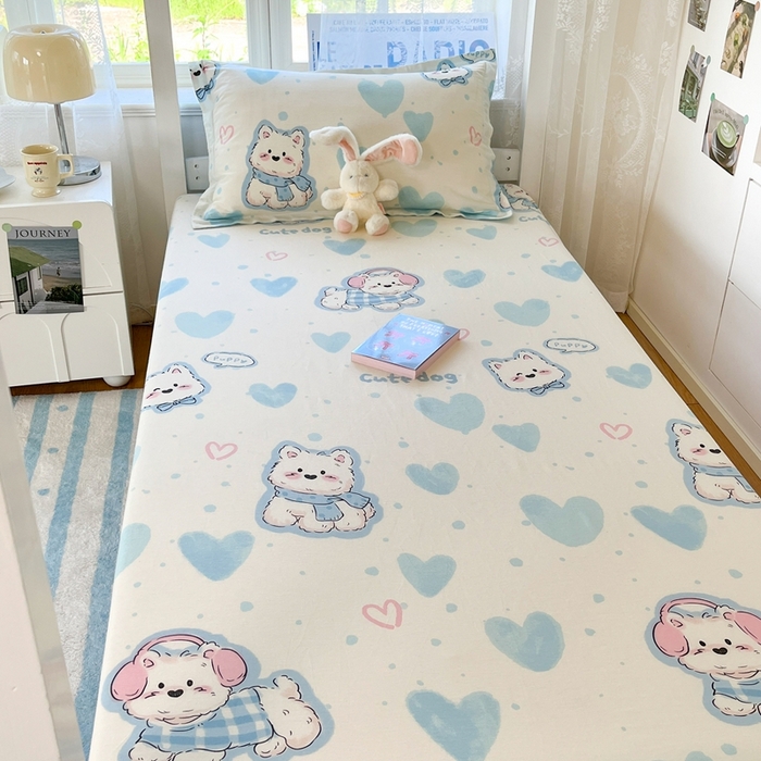 91家纺网 家纺一手货源 找家纺 莱通家纺 2025春夏新款12868纯棉印花学生单床笠 床笠单件（商家提供买家秀） 达乐宝贝