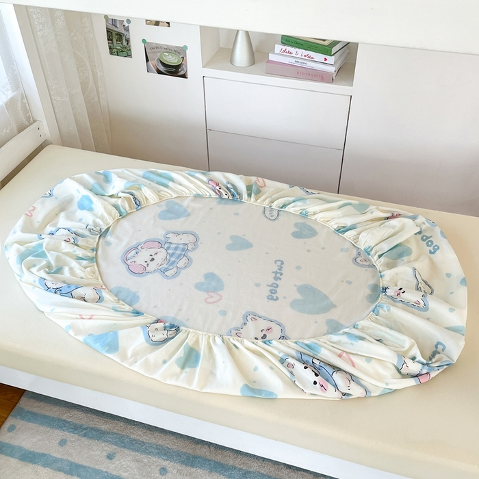 91家纺网 家纺一手货源 找家纺 莱通家纺 2025春夏新款12868纯棉印花学生单床笠 床笠单件（商家提供买家秀） 达乐宝贝