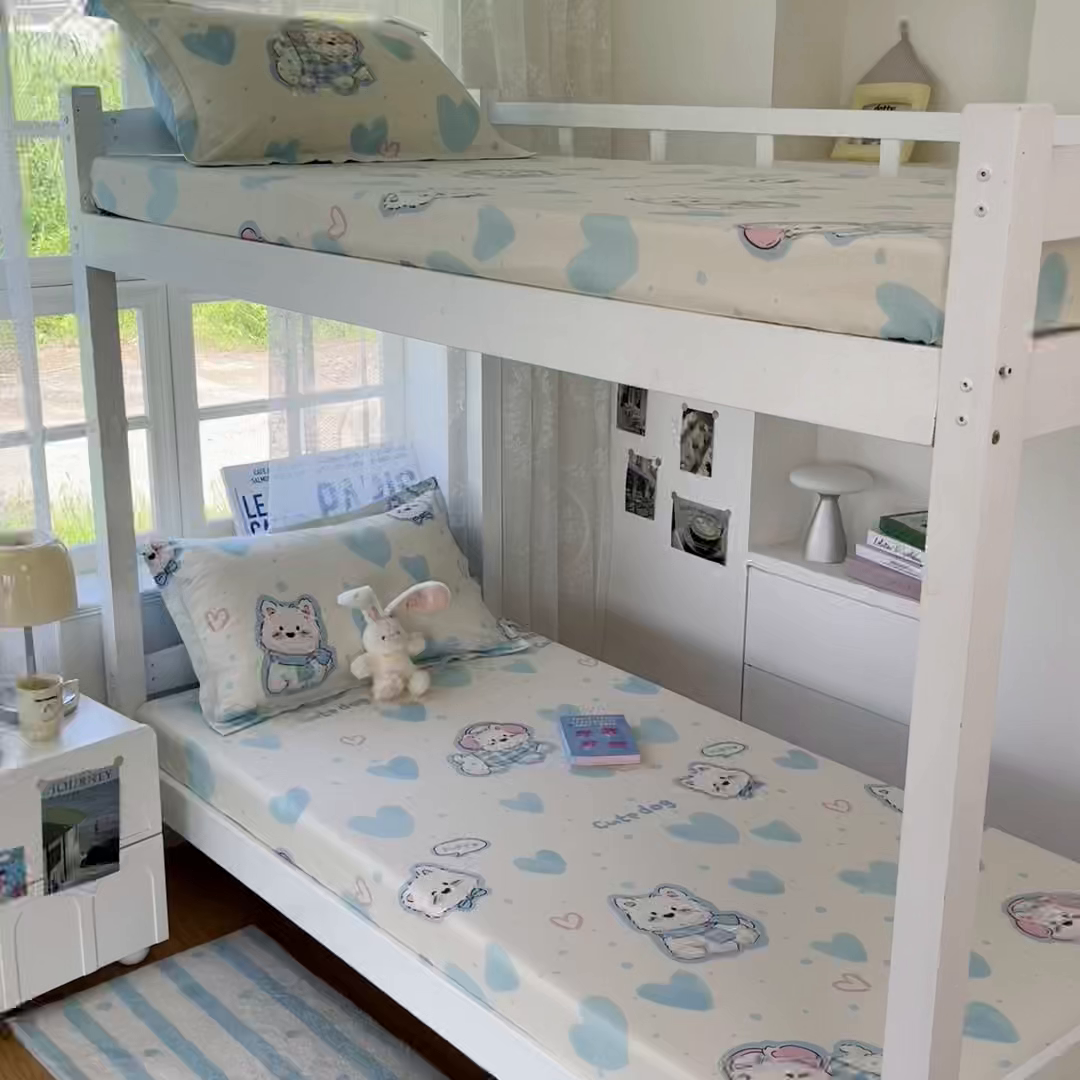 91家纺网 家纺一手货源 找家纺 莱通家纺 2025春夏新款12868纯棉印花学生单床笠 床笠单件（商家提供买家秀） 达乐宝贝