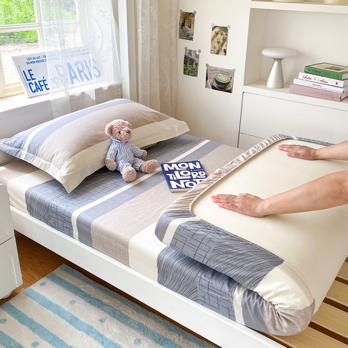 91家纺网 家纺一手货源 找家纺 莱通家纺 2025春夏新款12868纯棉印花学生单床笠 床笠单件（商家提供买家秀） 布兰卡