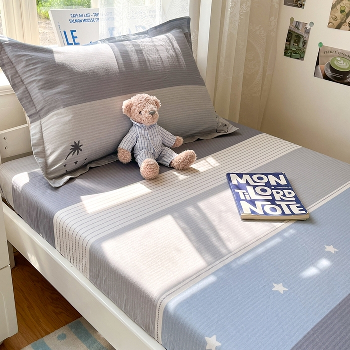 91家纺网 家纺一手货源 找家纺 莱通家纺 2025春夏新款12868纯棉印花学生单床笠 床笠单件（商家提供买家秀） 格利亚