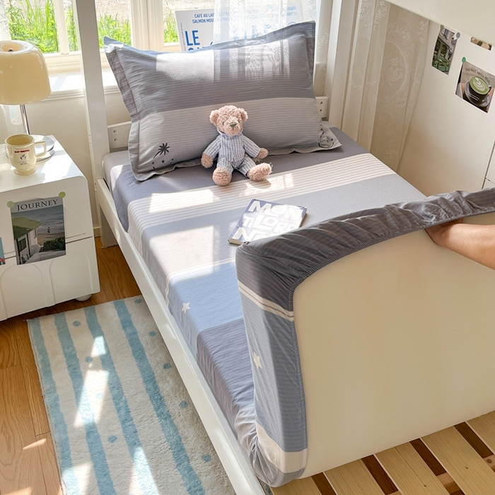 91家纺网 家纺一手货源 找家纺 莱通家纺 2025春夏新款12868纯棉印花学生单床笠 床笠单件（商家提供买家秀） 格利亚