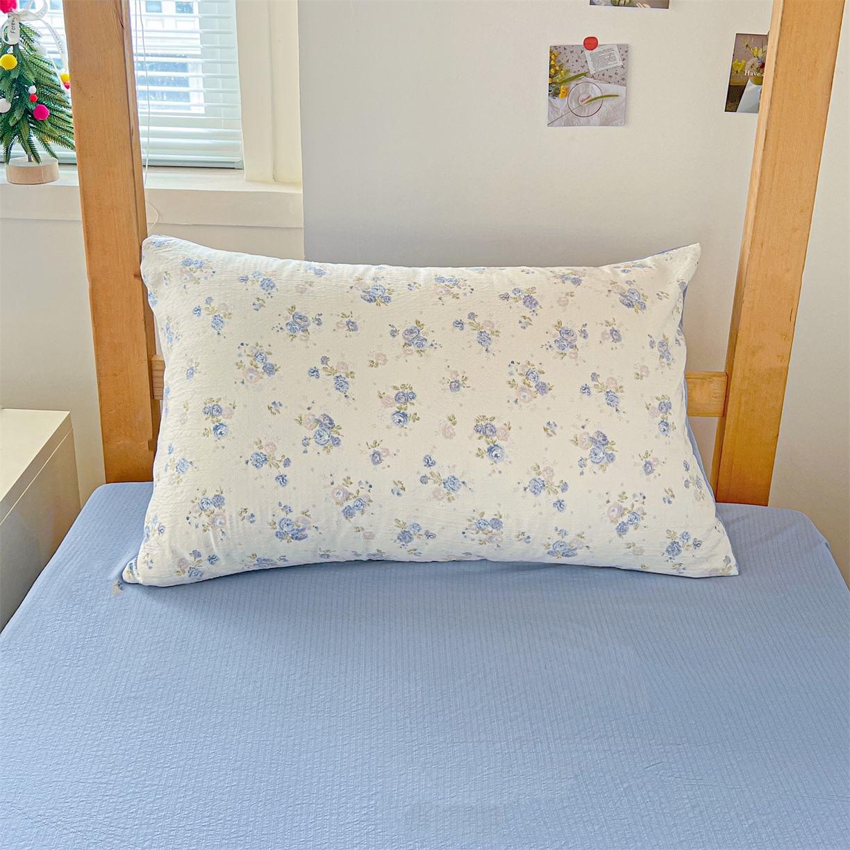 91家纺网 家纺一手货源 找家纺 名兮家居 2025新款皱皱棉学生床宿舍上下铺三件套六件套 兰香入梦