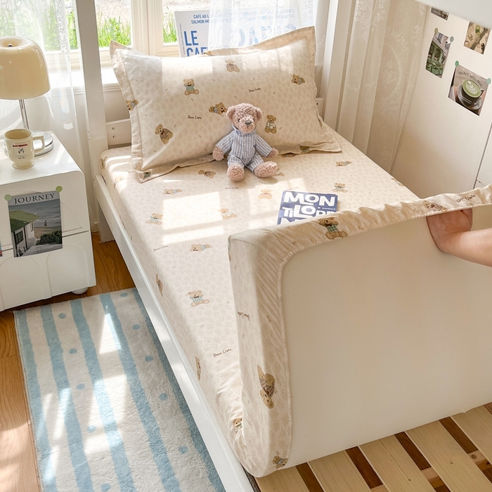 91家纺网 家纺一手货源 找家纺 莱通家纺 2025春夏新款12868纯棉印花学生单床笠 床笠单件（商家提供买家秀） 果酱电台