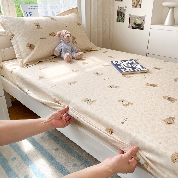 91家纺网 家纺一手货源 找家纺 莱通家纺 2025春夏新款12868纯棉印花学生单床笠 床笠单件（商家提供买家秀） 果酱电台