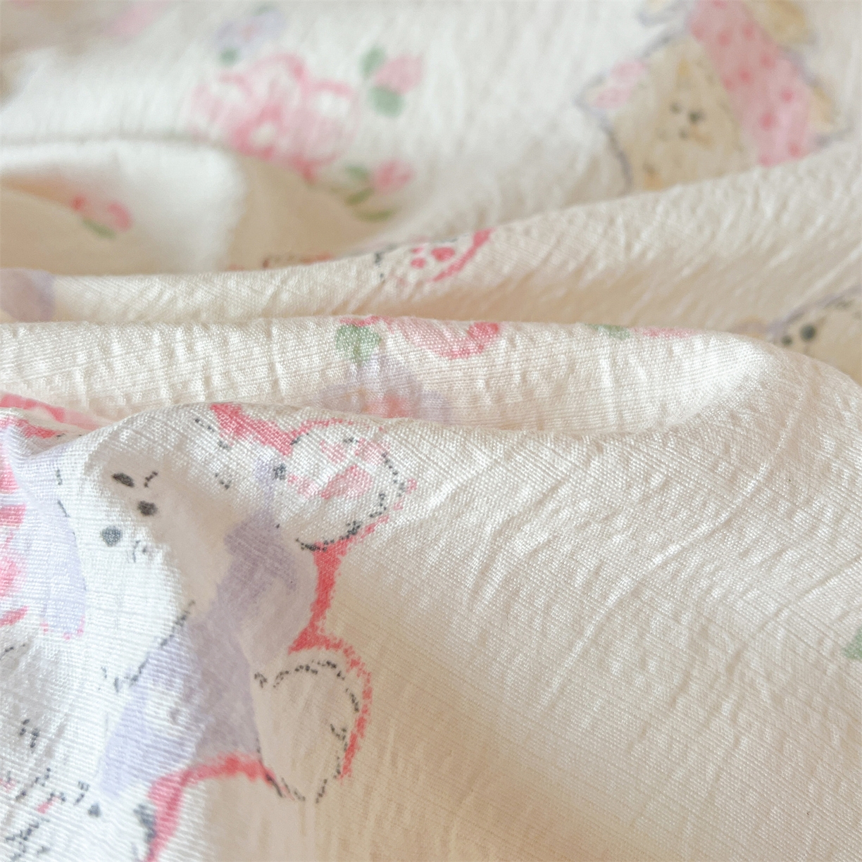 91家纺网 家纺一手货源 找家纺 名兮家居 2025新款皱皱棉学生床宿舍上下铺三件套六件套 美娜