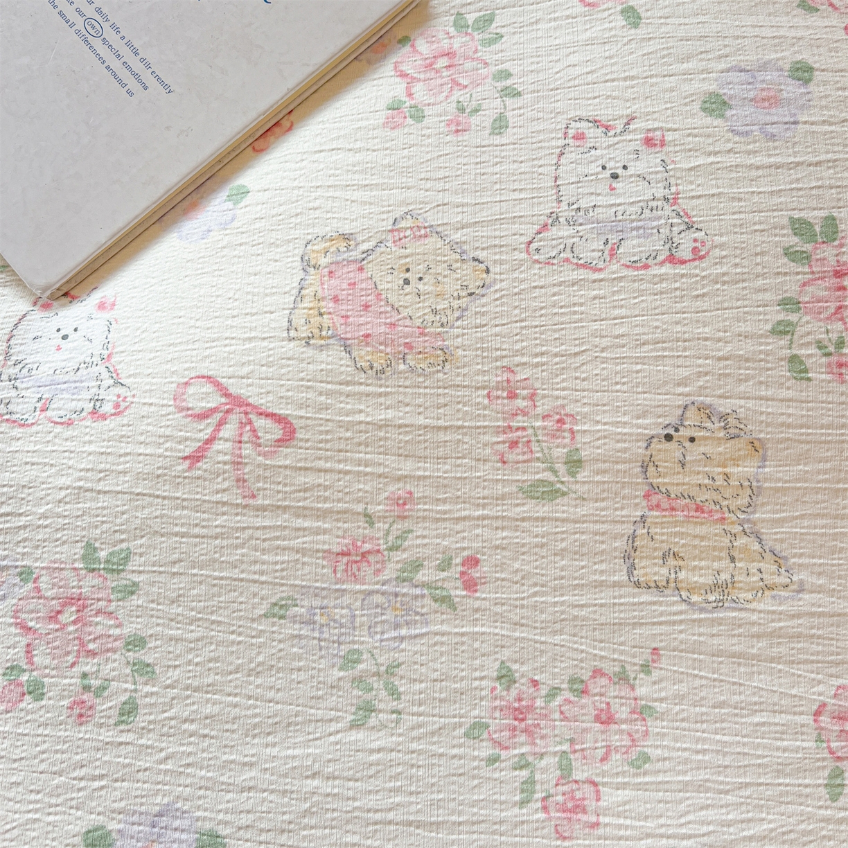 91家纺网 家纺一手货源 找家纺 名兮家居 2025新款皱皱棉学生床宿舍上下铺三件套六件套 美娜