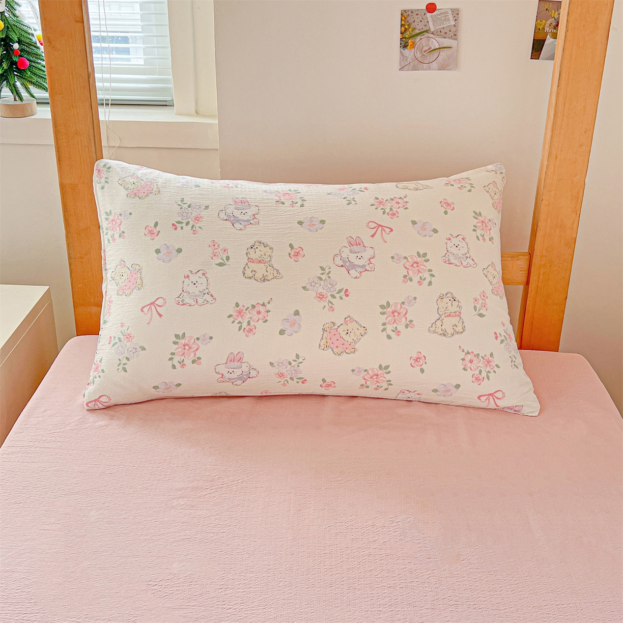 91家纺网 家纺一手货源 找家纺 名兮家居 2025新款皱皱棉学生床宿舍上下铺三件套六件套 美娜