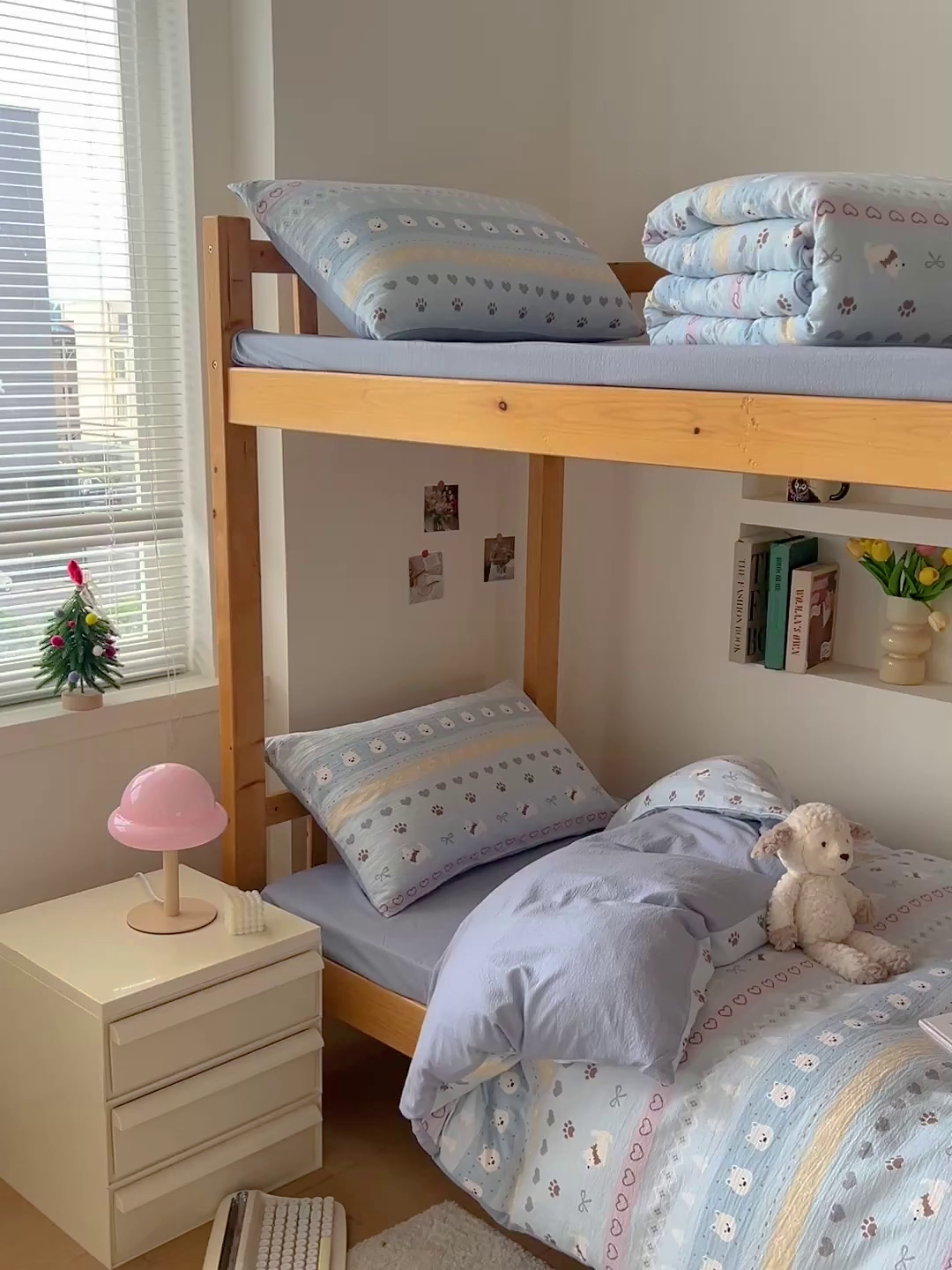 91家纺网 家纺一手货源 找家纺 名兮家居 2025新款皱皱棉学生床宿舍上下铺三件套六件套 萌趣