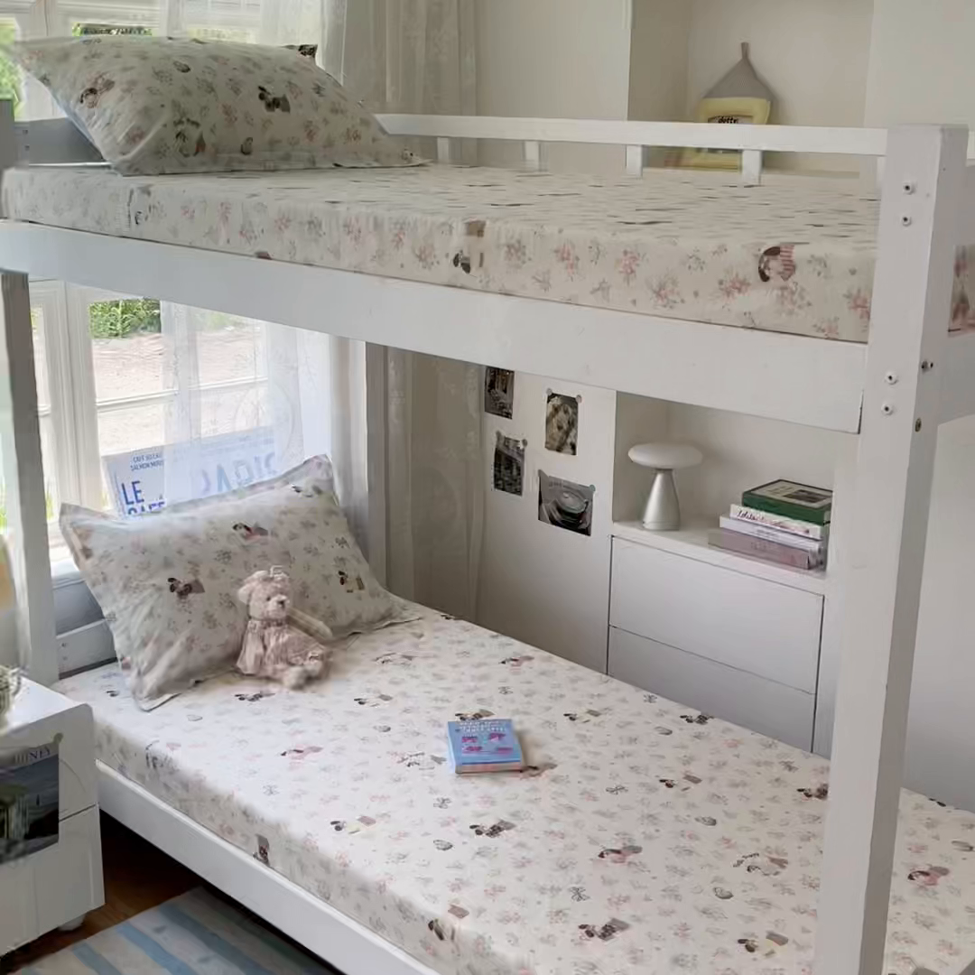 91家纺网 家纺一手货源 找家纺 莱通家纺 2025春夏新款12868纯棉印花学生单床笠 床笠单件（商家提供买家秀） 花田小狗