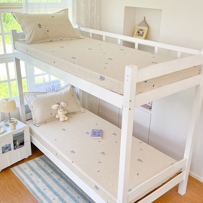 91家纺网 家纺一手货源 找家纺 莱通家纺 2025春夏新款12868纯棉印花学生单床笠 床笠单件（商家提供买家秀） 奶呼兔兔