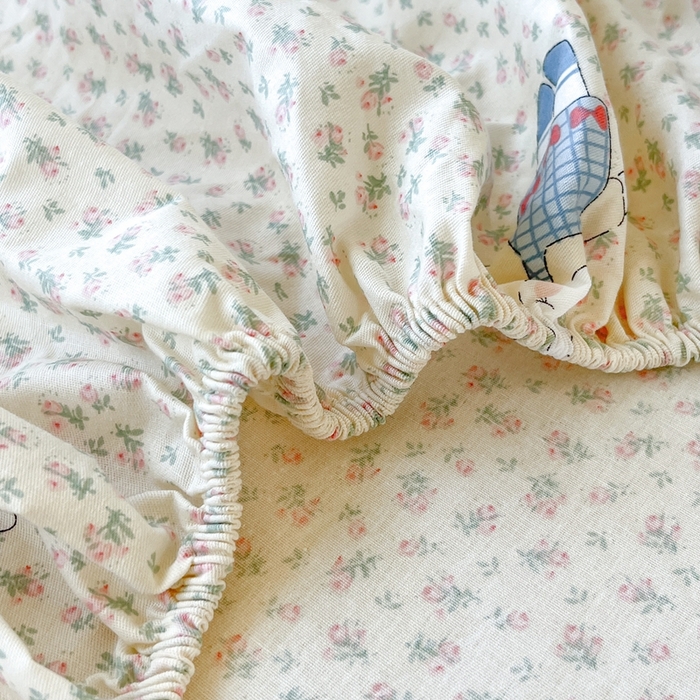 91家纺网 家纺一手货源 找家纺 莱通家纺 2025春夏新款12868纯棉印花学生单床笠 床笠单件（商家提供买家秀） 奶呼兔兔