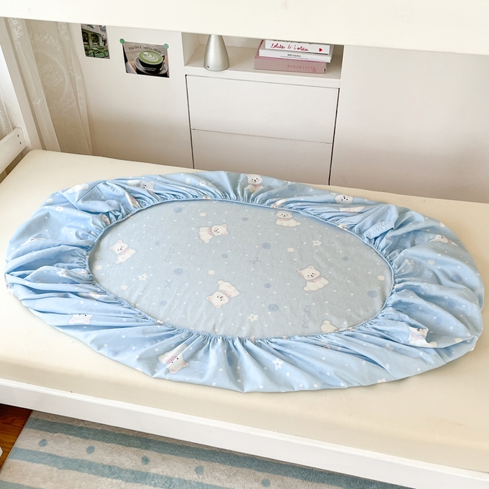 91家纺网 家纺一手货源 找家纺 莱通家纺 2025春夏新款12868纯棉印花学生单床笠 床笠单件（商家提供买家秀） 泡芙小狗