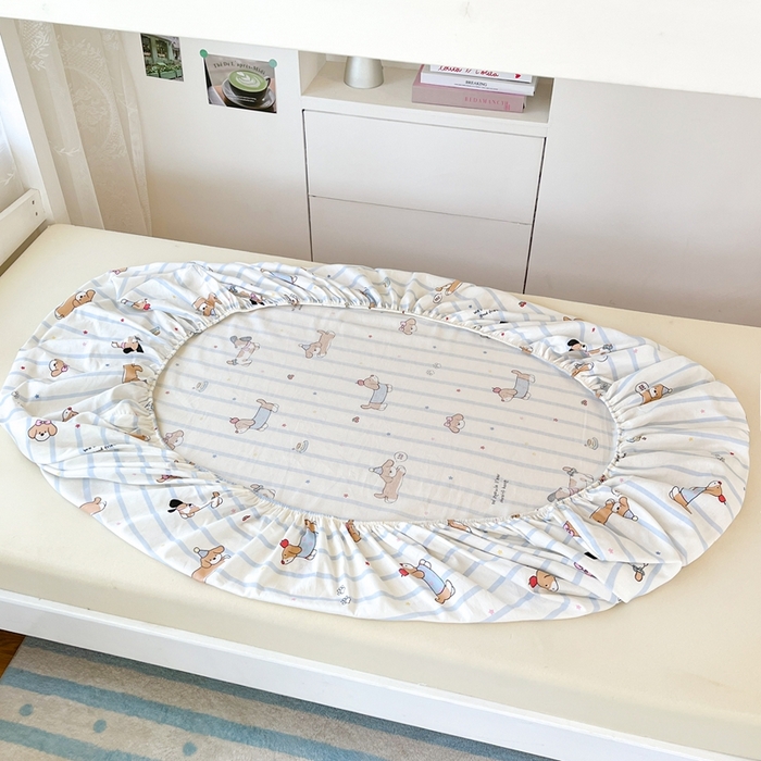 91家纺网 家纺一手货源 找家纺 莱通家纺 2025春夏新款12868纯棉印花学生单床笠 床笠单件（商家提供买家秀） 糖纸童年