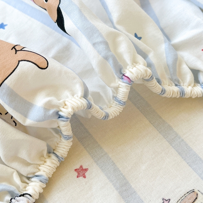 91家纺网 家纺一手货源 找家纺 莱通家纺 2025春夏新款12868纯棉印花学生单床笠 床笠单件（商家提供买家秀） 糖纸童年