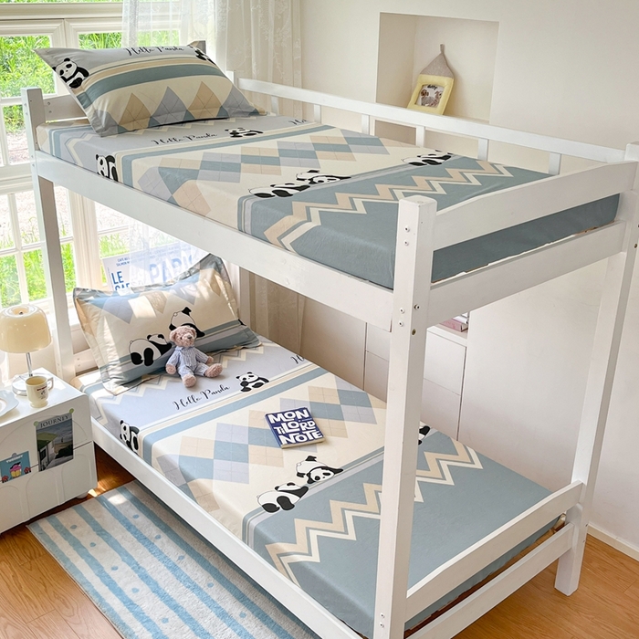 91家纺网 家纺一手货源 找家纺 莱通家纺 2025春夏新款12868纯棉印花学生单床笠 床笠单件（商家提供买家秀） 调皮熊猫