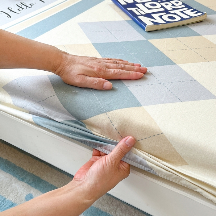 91家纺网 家纺一手货源 找家纺 莱通家纺 2025春夏新款12868纯棉印花学生单床笠 床笠单件（商家提供买家秀） 调皮熊猫