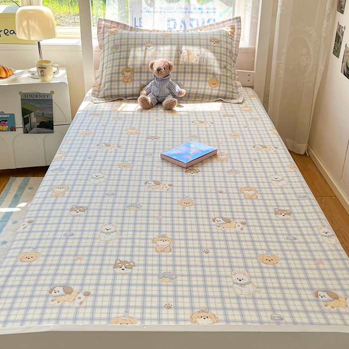 91家纺网 家纺一手货源 找家纺 莱通家纺 2025春夏新款12868纯棉印花学生单床笠 床笠单件（商家提供买家秀） 童年趣事