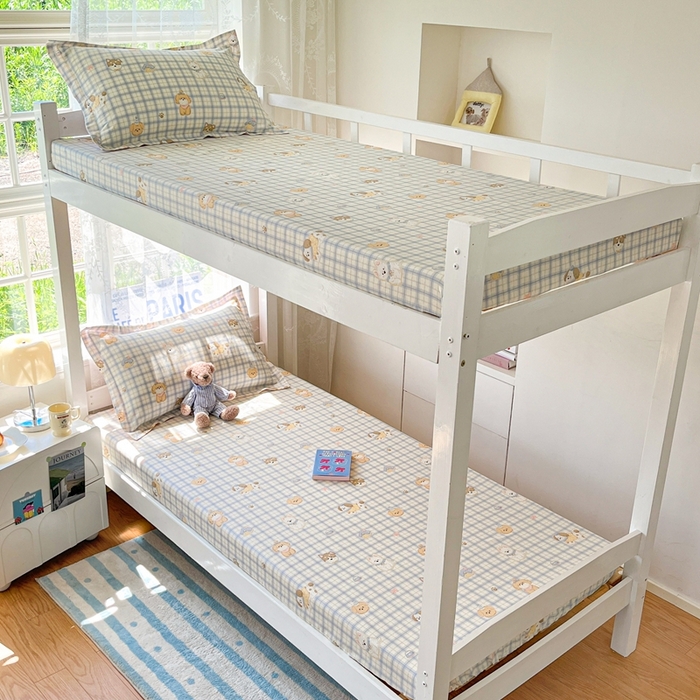 91家纺网 家纺一手货源 找家纺 莱通家纺 2025春夏新款12868纯棉印花学生单床笠 床笠单件（商家提供买家秀） 童年趣事